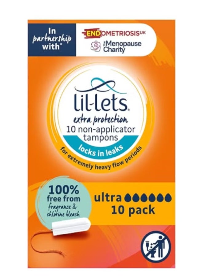 LILLETS ULTRA NON-APPLICATOR TAMPONS 10'S