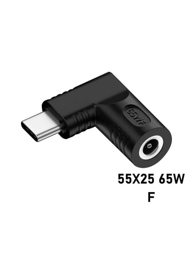 DC Round Mouth To Typec Charging Converter DC Adapter Is Suitable For Lenovo HP Dell Asus Acer-Color:F.5.5X2.5