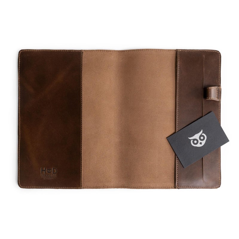 Hide & Drink, Case for Hardcover Leuchtturm A5 (5.75 x 8.25 in.) Notebook, Protective Cover for Journal, Personal Planner, Full Grain Leather, Handmade Writing Accessory (Bourbon Brown, A5) - Image 5