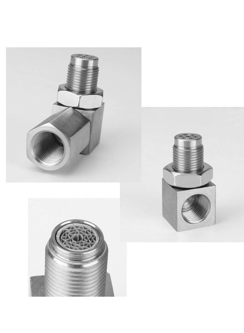 Loquat O2 Oxygen Sensor Spacer 90 Degree Stainless Oxygen Sensor Spacer Connector Adapter Right-Angle Connector Adapter Screw Connector Plug Fitting M18 x 1.5 Accessory Plug 45mm - Image 4