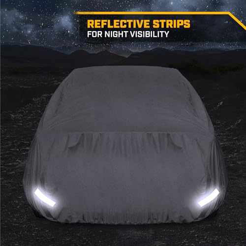 CAT High Performance Lightweight Tyvek Car Cover for Cars SUVs Vans Trucks - Waterproof Reinforced Durable Tear Resistant Dust Rain Snow UV Sun Protection Car Tarp Compact Travel - Fits Up to 228" L - Image 4