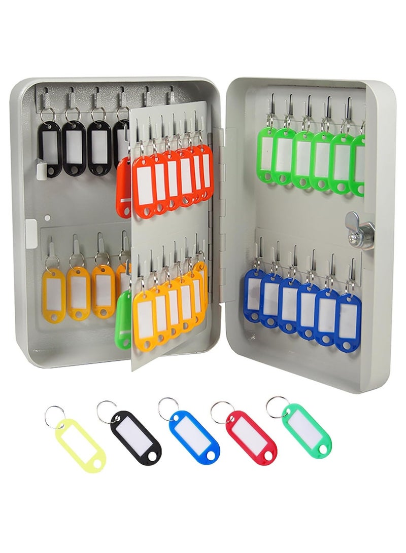 RENOVO Metal Key Box 40 Key Steel Key Cabinet Wall Mount Storage Box Organizer Key With Tag Assorted Color Plastic - Image 5
