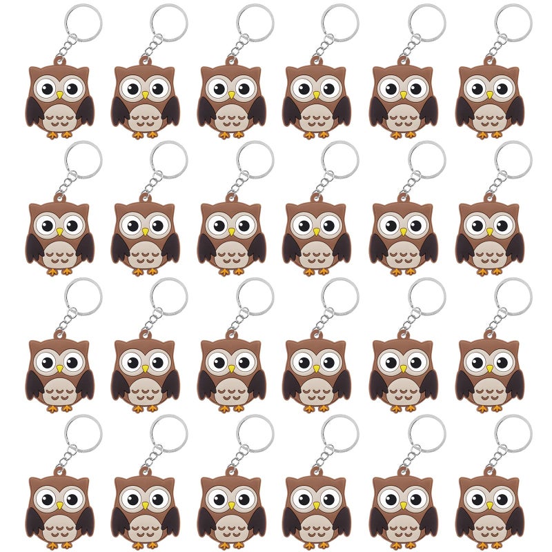 CiciBear 24 Pack Owl Keychains  Forest  Jungle Safari Themed Party Decoration for Guests Kids Birthday  School Party