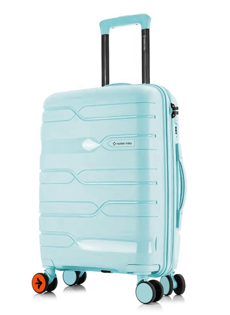nasher miles Nasher Miles Paris Hard-Sided Polypropylene Check-in Luggage 24 inch | 65cm | 8 Wheels Medium Trolley Bag for Travel | Suitcase (Pastel Green)  - Image 1