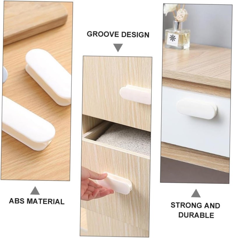 KPNG Self-Stick Instant Cabinet Drawer-Humanity Handle Helper Auxiliary for Cabinet Knobs Drawer Sliding Door-Wardrobe Self-Stick Push Pull Helper Stick-on Handles (White, Pack of - 2, Polished) - Image 5