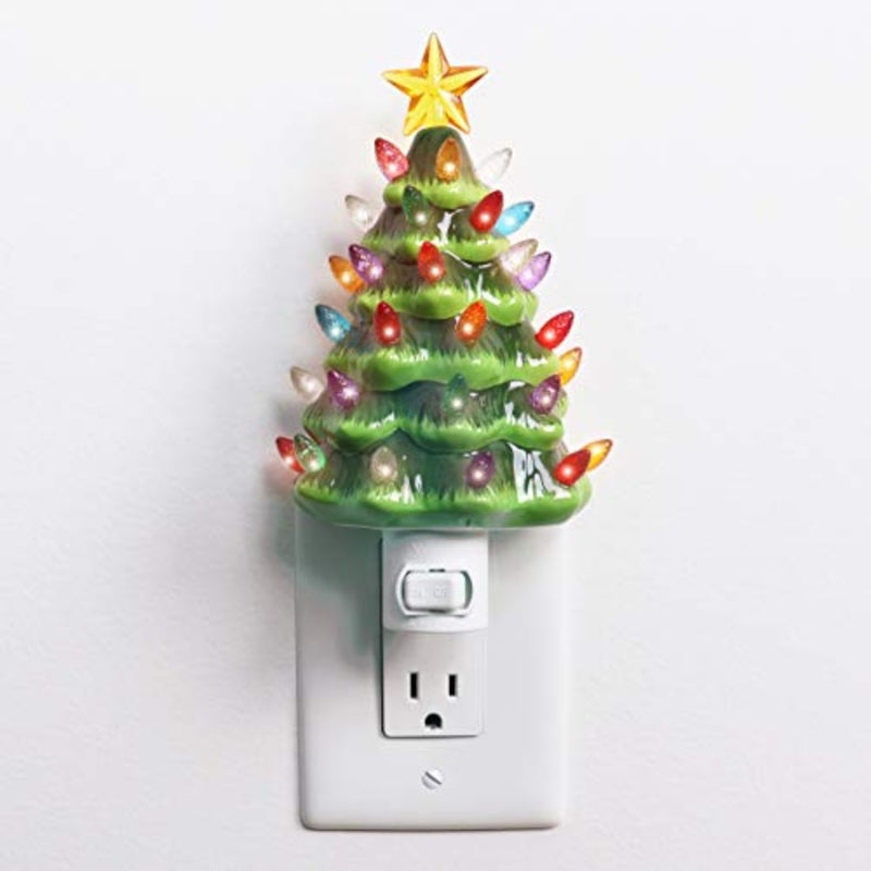 Ceramic Night Light - Plugin with Lights - Lighted Vintage Ceramic - Mini Decorative Night Light - Image 1