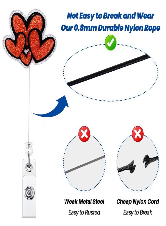 BEZTN Valentine's Day Cute Heart Badge Reel, Love Badge Reel, Retractable ID Badge Holder Clip, Funny Nurse Badge Reels, Nursing Student Name Badge Holders, RN LPN CNA MA Medical Worker Nurse Accessories - Image 5