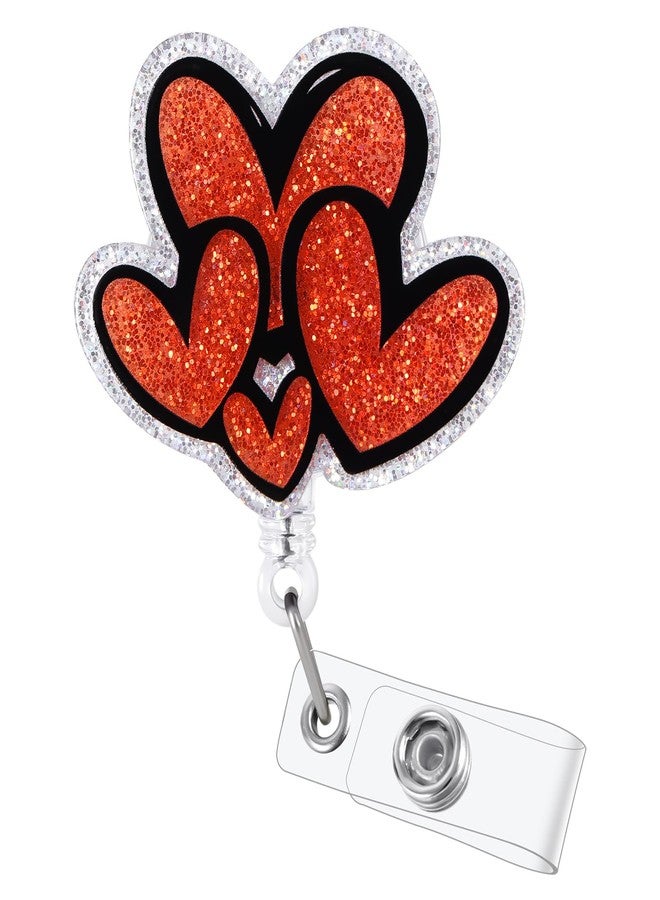 BEZTN Valentine's Day Cute Heart Badge Reel, Love Badge Reel, Retractable ID Badge Holder Clip, Funny Nurse Badge Reels, Nursing Student Name Badge Holders, RN LPN CNA MA Medical Worker Nurse Accessories - Image 1