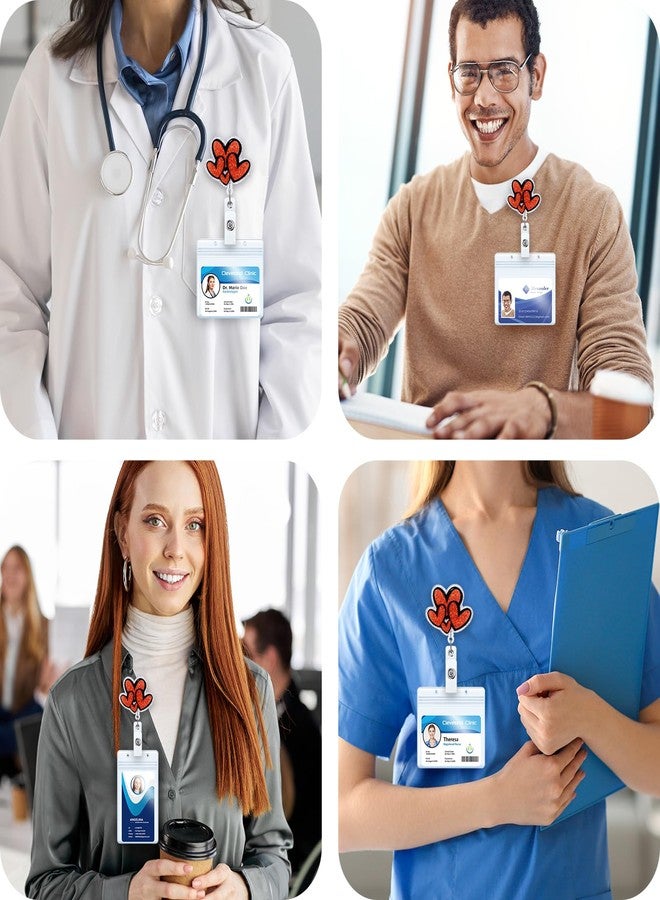 BEZTN Valentine's Day Cute Heart Badge Reel, Love Badge Reel, Retractable ID Badge Holder Clip, Funny Nurse Badge Reels, Nursing Student Name Badge Holders, RN LPN CNA MA Medical Worker Nurse Accessories - Image 2
