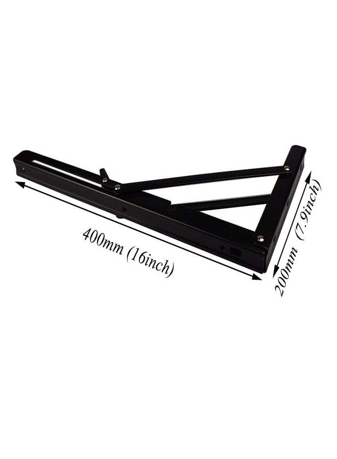 Yancorp Heavy Duty Metal Collapsible Shelf Brackets - Wall Mounted Folding Shelf Hinges for DIY Workbench, Table, Space-Saving Support Bracket for Garage, Kitchen, RV, and Home Use - Image 3