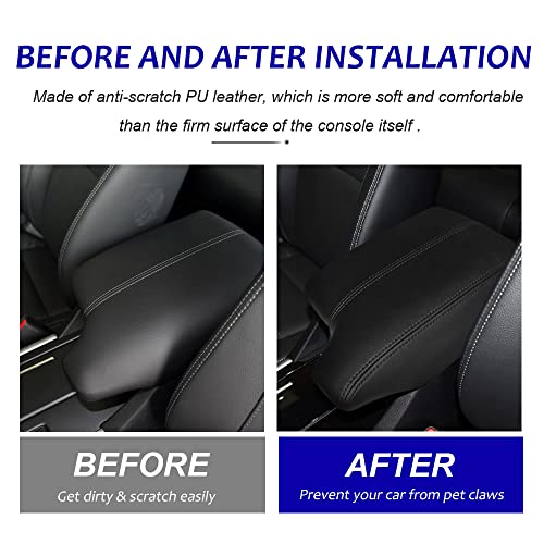 DEYTOP Console Armrest Cover for Honda Accord 2013-2017 Car Armrest Cover for Honda Accord 2017 2016 2013 Accessories Anti-Scratch Leather Armrest Protector (Black, 2013-2017) - Image 2