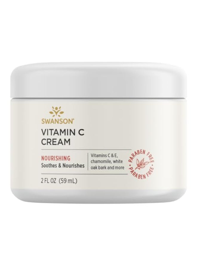 Swanson Vitamin C Cream 2 fl Ounce 59 ml Nourishing Cream for Skin Health and Radiance - Image 1
