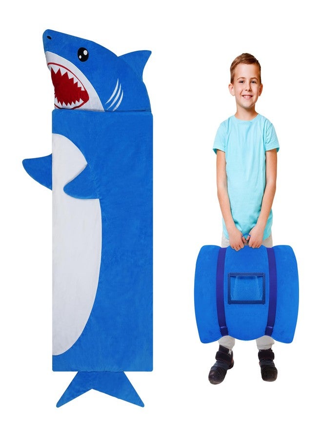 Decalsweet Kids Sleeping Bag Soft Plush Toddler Nap Mat with Pillow for Boys Girls Large 67 * 27.5 Inch Sleeping Mat for Daycare Preschool Kindergarten - Image 1