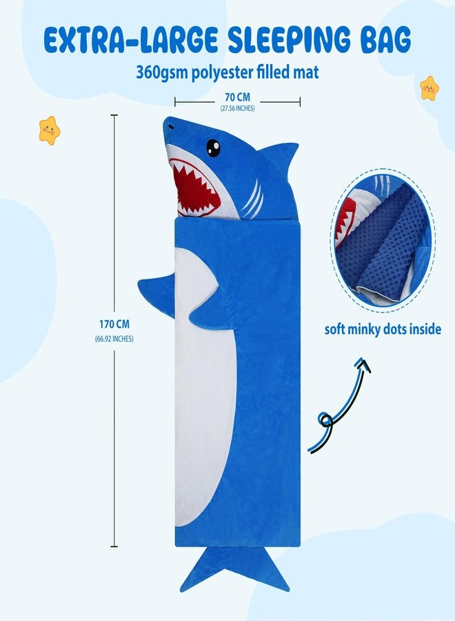 Decalsweet Kids Sleeping Bag Soft Plush Toddler Nap Mat with Pillow for Boys Girls Large 67 * 27.5 Inch Sleeping Mat for Daycare Preschool Kindergarten - Image 2