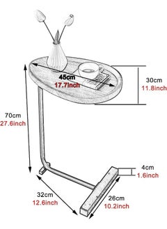Generic SUPAAR Home Side Tables for Small Spaces, Couch Arm Tray Table for Living Room, Bed, Sofa. End Table Anti-Rust waterproof (white metal)  - Image 2