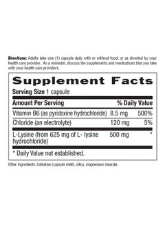 Country Life Llysine 500Mg With B6 Supports Immune Health Promotes Collagen Renewal In Lips And Mouth 100 Vegan Capsules Certified Gluten Free Certified Vegan  - Image 3