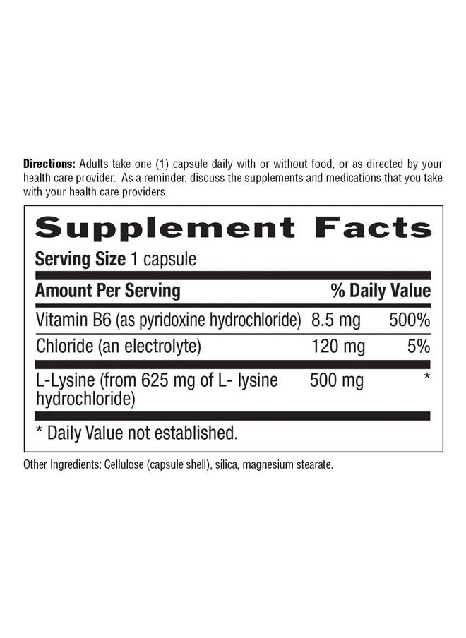 Country Life Llysine 500Mg With B6 Supports Immune Health Promotes Collagen Renewal In Lips And Mouth 100 Vegan Capsules Certified Gluten Free Certified Vegan  - Image 3