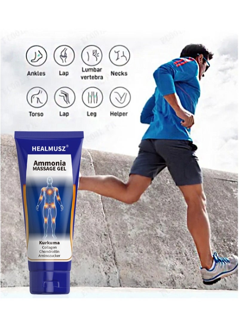 HEALMUSZ - Ammonia Massage Gel | Glucosamine and Chondroitin Cream with Collagen | Natural Creams for Men and Women | Relieves Joint, Bone and Muscle Pain, Improves Mobility, Relieves Discomfort - Image 1