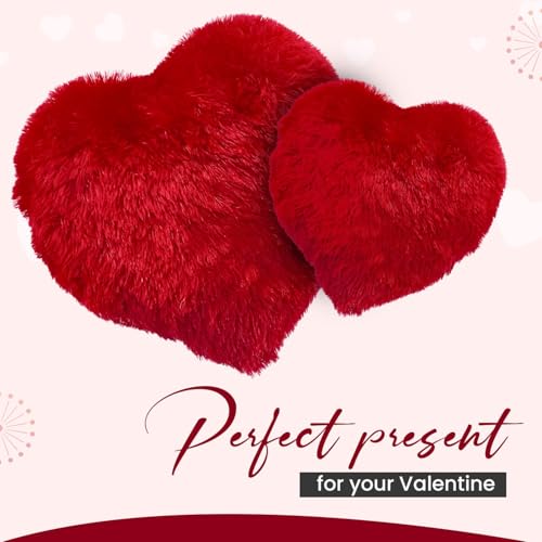 Sleepsia Heart-Shaped Pillow - The Ultimate Valentine's Day Gift for Girlfriend, Boyfriend, Couples, Husband & Wife - Personalized Red Love Cushion (13x13 Inch) - Perfect for Celebrating Love - Image 4