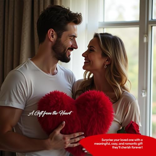 Sleepsia Heart-Shaped Pillow - The Ultimate Valentine's Day Gift for Girlfriend, Boyfriend, Couples, Husband & Wife - Personalized Red Love Cushion (13x13 Inch) - Perfect for Celebrating Love - Image 2