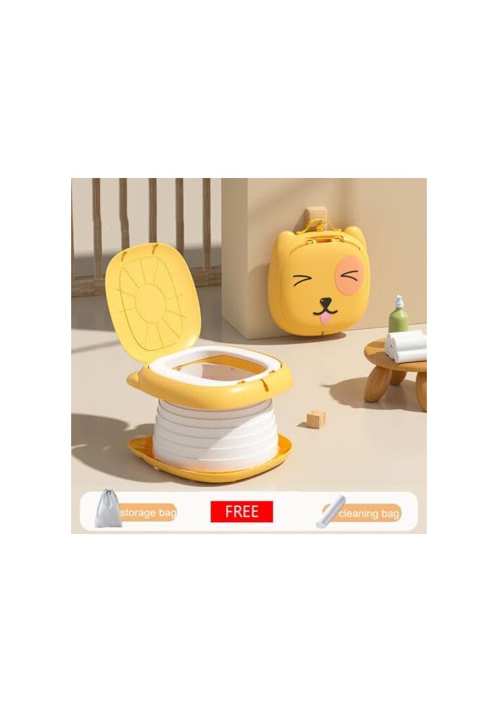 Turtees® Travel Potty 3-in-1 Portable Potty for Toddlers - Foldable Training Toilet Seat (Yellow) - Image 1