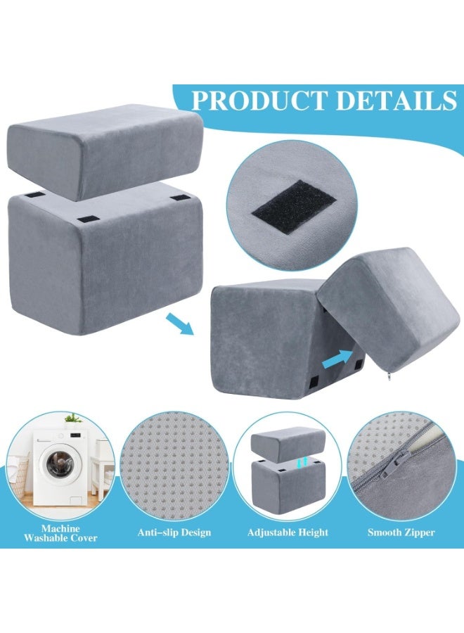والالا مسند قدم قابل للتعديل أسفل المكتب، مسند قدم من الإسفنج عالي الكثافة، مسند قدم مريح، وسادة مسند قدم محمولة، مسند قدم بثلاثة ارتفاعات قابلة للتعديل، غطاء قابل للغسل للمنزل، المكتب، الطائرة، السفر - Image 5