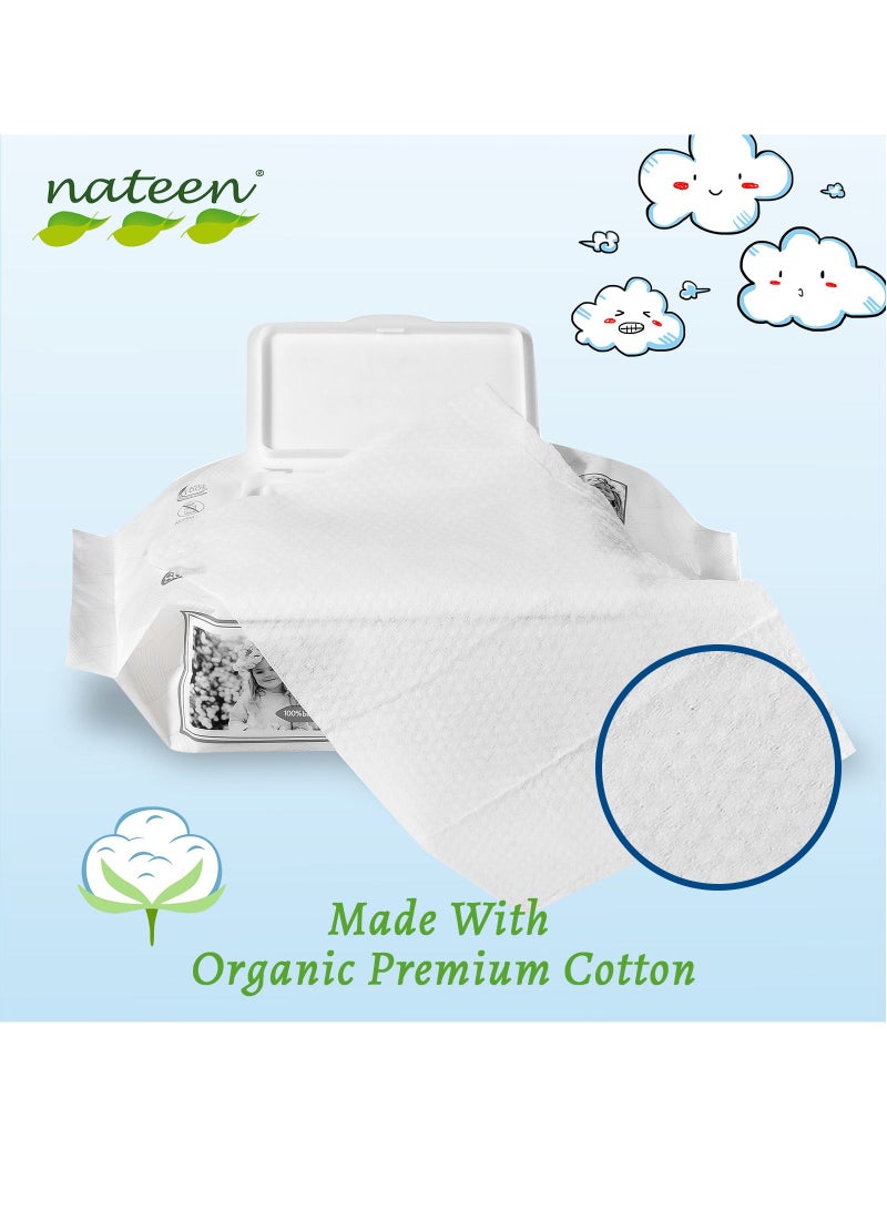 nateen Baby Wipes,80s x 6 Packs(480 wipes),20pcs Wipes Free,Pure Water Wipes for Baby,Multi Purpose Cleaning Baby Wet Wipes With Aloe Vera Extract for Sensitive Skin - Image 5