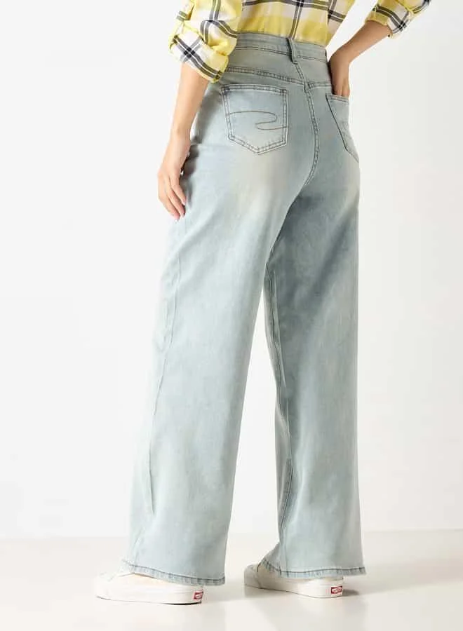 Lee Cooper Lee Cooper Flared Leg Embellished Jeans with Pockets