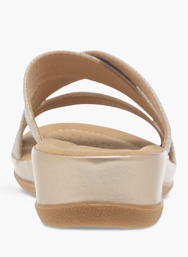 Flora Bella By Shoexpress Womens Textured Slip-On Strappy Sandals - Image 5