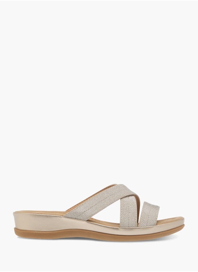 Flora Bella By Shoexpress Womens Textured Slip-On Strappy Sandals  - Image 3