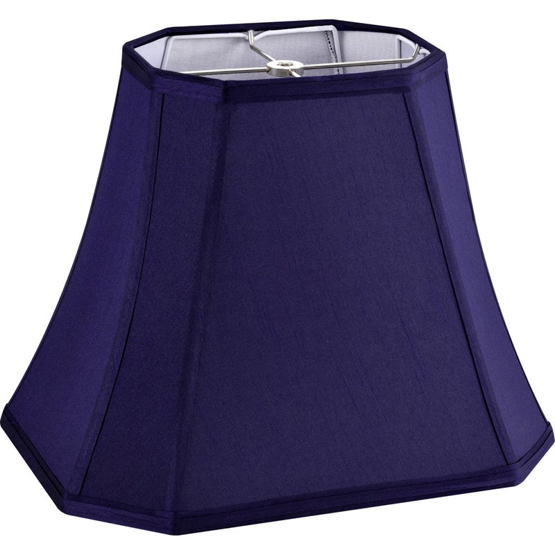 GO&SO GOSO Square Lamp Shade Blue Cut Corner Octagonal Lampshade Replacement 8x14x11 Inch for Medium Table Lamps and Floor LampNatural Faux Silk Modern Handcrafted Easy Assembly Required Single - Image 2