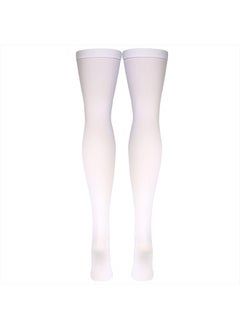 Truform Surgical Stockings, 18 mmHg Compression for Men and Women, Thigh High Length, Open Toe, Beige, White, Large  - Image 4