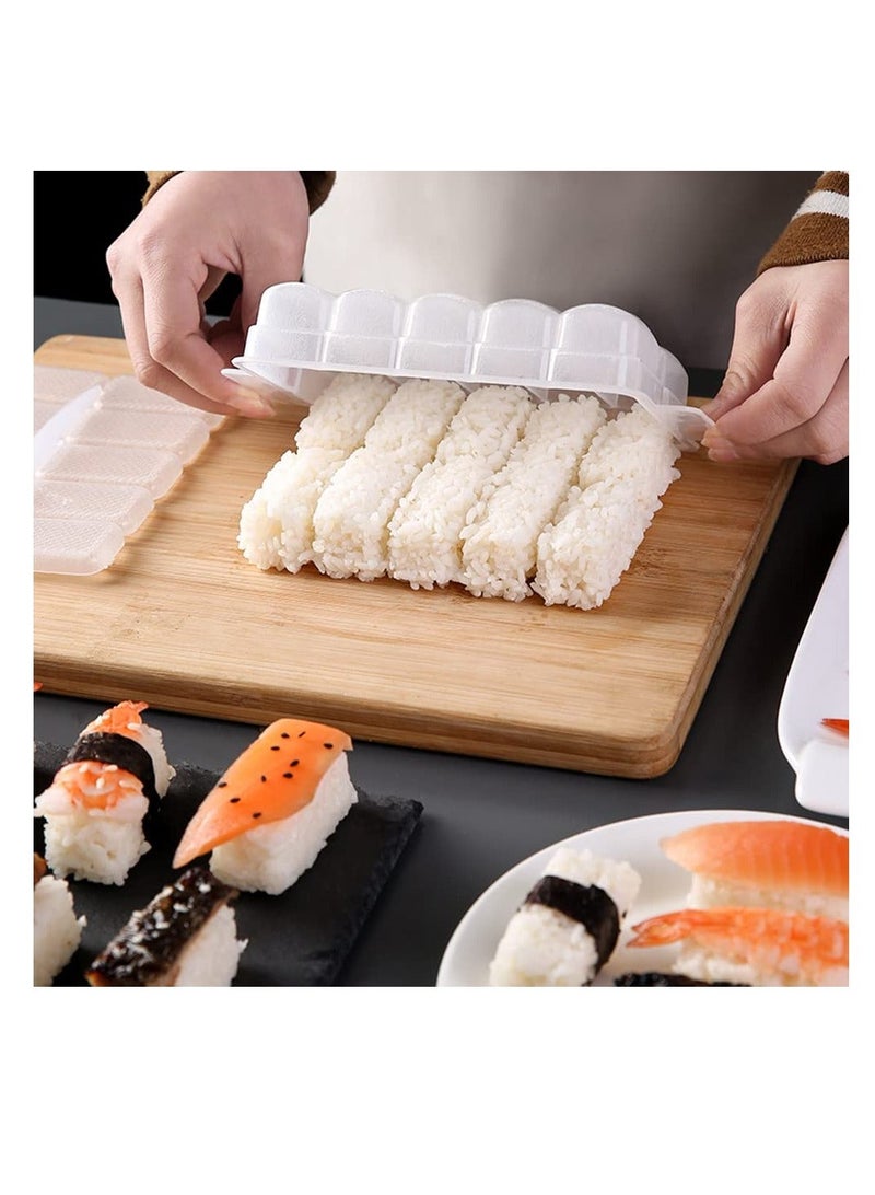 شو وو Rice Ball Mold, Mini Onigiri Sushi 10 in 1 Rectangular Maker, Mold Case Box Press Nigiri Bento for DIY Kitchen Tools - Image 4