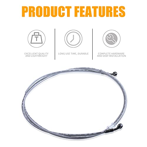 MWMNUN 70" Braided Hydraulic Brake Hose Line Pipeline Compatible with Chinese GY6 Scooter ATV Dirt Bike Go Kart 10mm Banjo Ends 178CM - Image 4