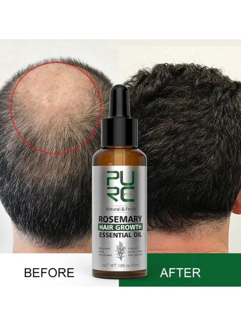 PURC 50ml Rosemary Hair growth Essential Oil Rosemary Essential Oil for Hair Growth Organic Hair growth Oil Hair Regrowth Treatment for Women and Men Hair Strengthening Rosemary Oil - Image 2