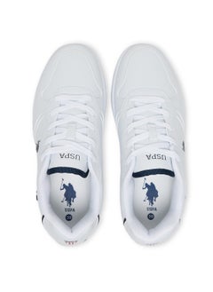 U.S. Polo Assn. Women's White Low-Top Sneakers with Red and Blue Accents, Elegant Design Comfortable Casual Shoes for Everyday Wear  - Image 5