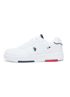 U.S. Polo Assn. Women's White Low-Top Sneakers with Red and Blue Accents, Elegant Design Comfortable Casual Shoes for Everyday Wear  - Image 2