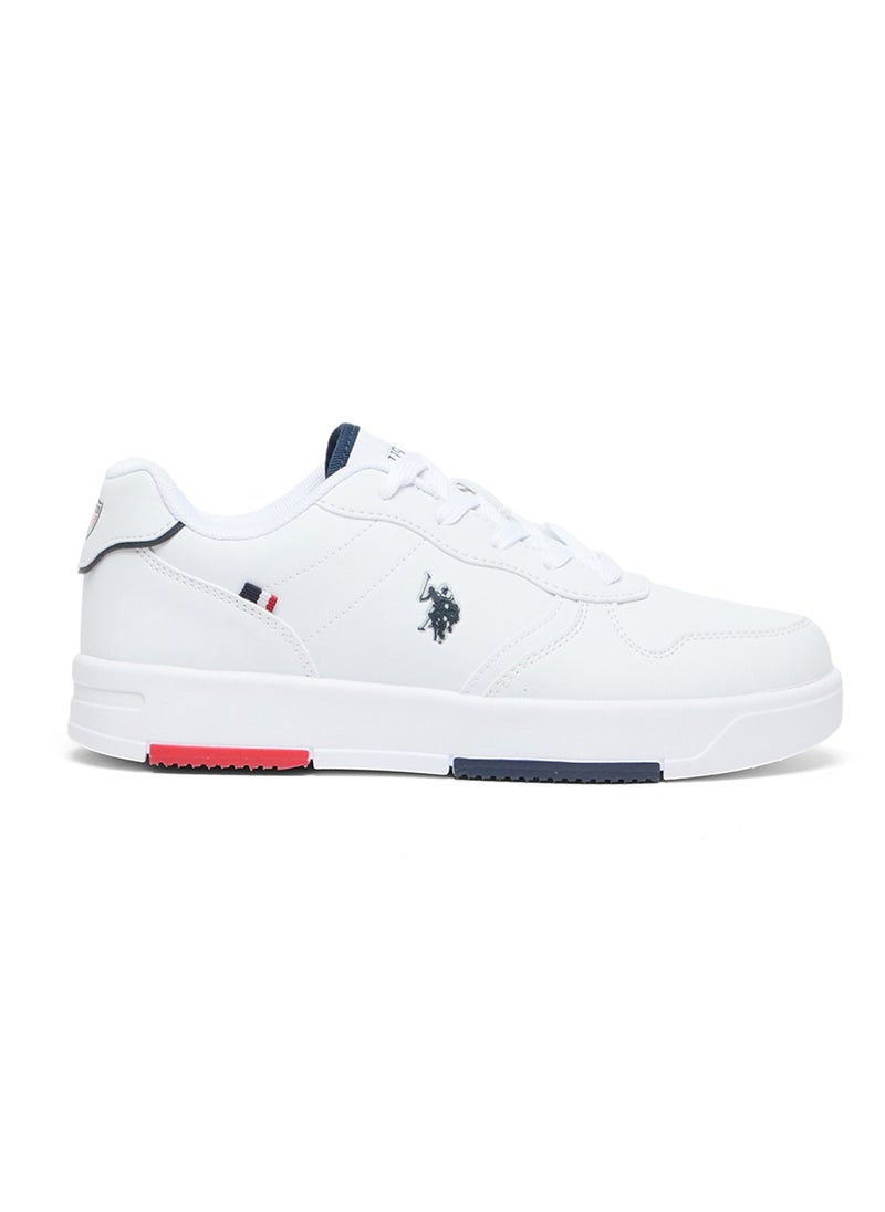 U.S. Polo Assn. - Women's White Low-Top Sneakers with Red and Blue Accents, Elegant Design Comfortable Casual Shoes for Everyday Wear - Image 1