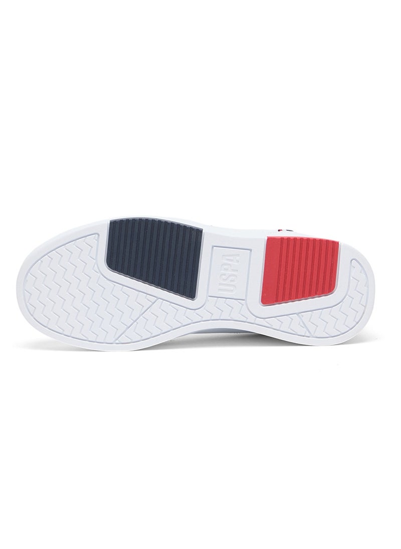 U.S. Polo Assn. - Women's White Low-Top Sneakers with Red and Blue Accents, Elegant Design Comfortable Casual Shoes for Everyday Wear - Image 1