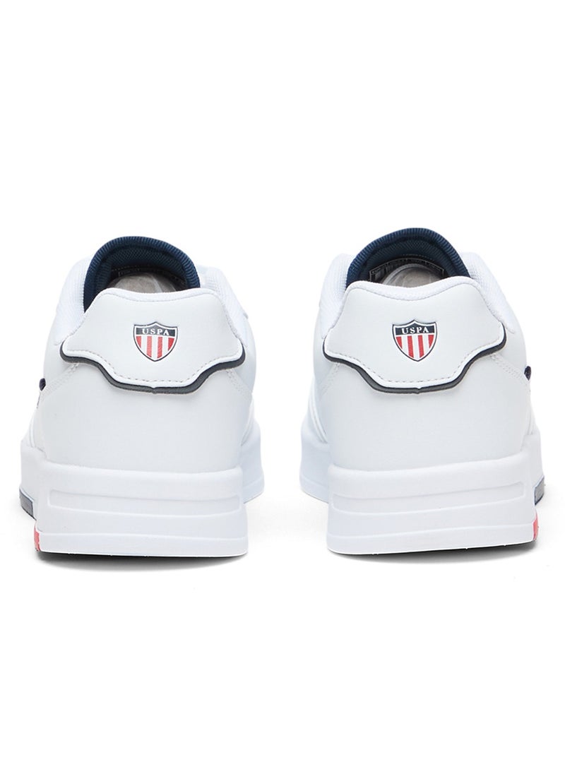 U.S. Polo Assn. - Women's White Low-Top Sneakers with Red and Blue Accents, Elegant Design Comfortable Casual Shoes for Everyday Wear - Image 1