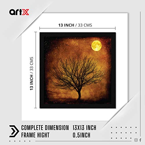 ArtX Paper Full Moon Wall Art Painting, Multicolor, Abstract, 13X13 in, Set of 1 - Image 2