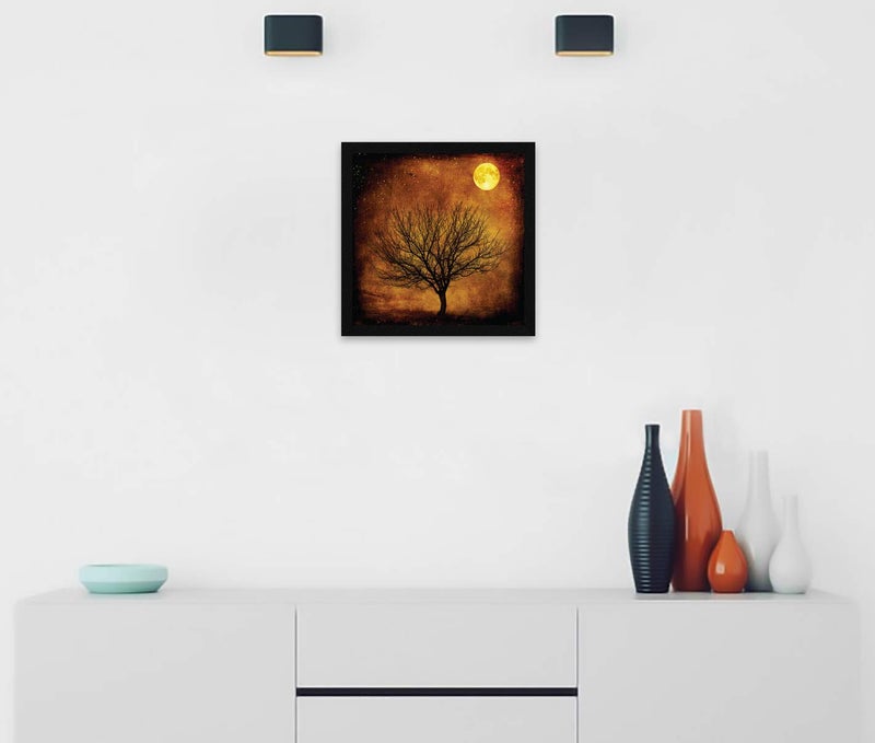 ArtX Paper Full Moon Wall Art Painting, Multicolor, Abstract, 13X13 in, Set of 1 - Image 3