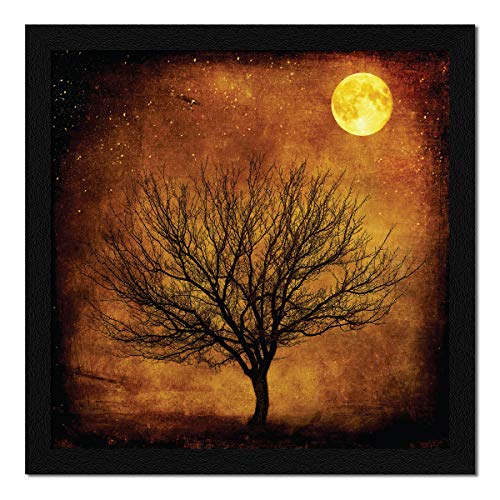 ArtX Paper Full Moon Wall Art Painting, Multicolor, Abstract, 13X13 in, Set of 1 - Image 1