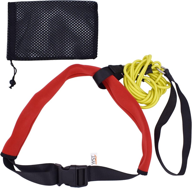 YYST Swimming Bungee Resistance Training Belt Swim Exerciser Tether (One Waist Belt, Bungee Cord, Loop) - Image 1