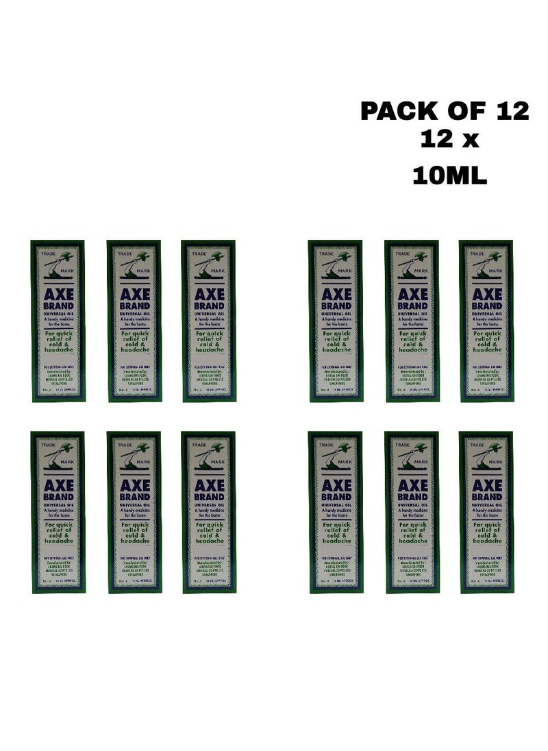Axe Axe Universal Oil for Quick Relief Of Cold and Headache 10ml Pack of 12 
