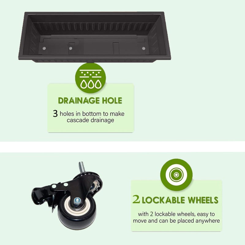 Homdox 5-Tier Elevated Garden Bed with Lockable Caster Wheels - Freestanding Vertical Raised Bed with 5 Garden Planter Boxes- Perfect to Grow Vegetables Herbs Flowers Indoor(Black) - Image 5