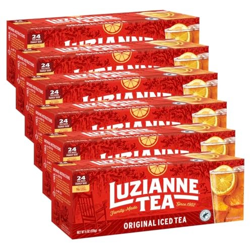 Luzianne Unsweetened Iced Tea Bags Family Size 24ct Box Pack of 6 - Image 1