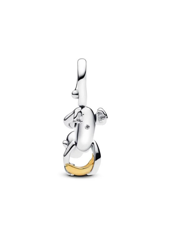 PANDORA Two-tone Movable Monkey Dangle Charm