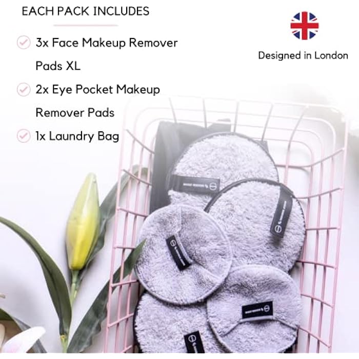 Ogato Reusable Makeup Remover Cloth - 6pc Face Pads, Makeup Eraser Cloth Wipes for All Skin Types - Washable Microfiber Make Up Reusable Cotton Rounds for Face - With Free Laundry Bag - Image 3