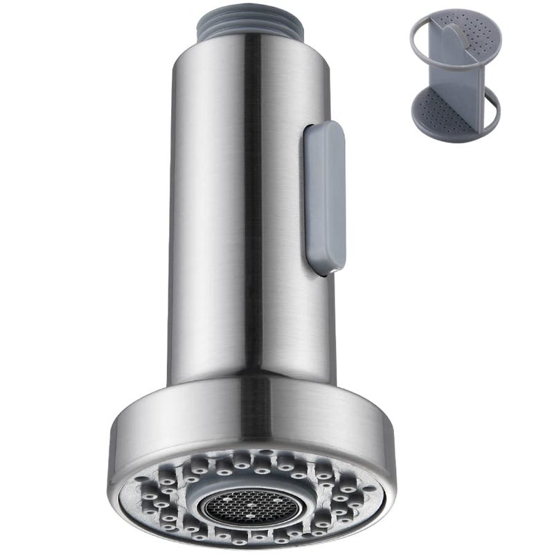Angle Simple Kitchen Sink Sprayer Replacement, Faucet Head Attachment, Stream and Spray Mode, Brushed Nickel - Image 1